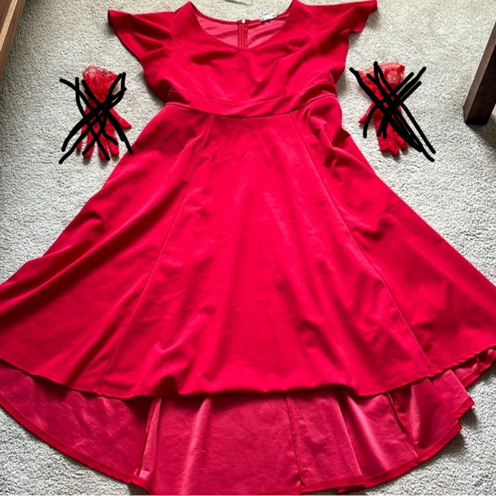Size 14 High Low Red Dress